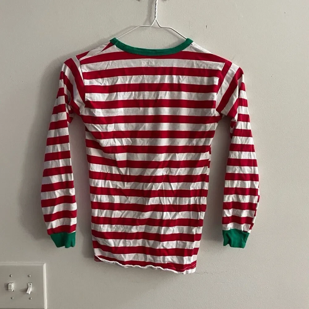Shelry Red Stripe Christmas Pajama Set 12 Years Long Sleeve Pants Holiday Green